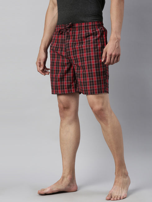 Red Checks Lounge Short
